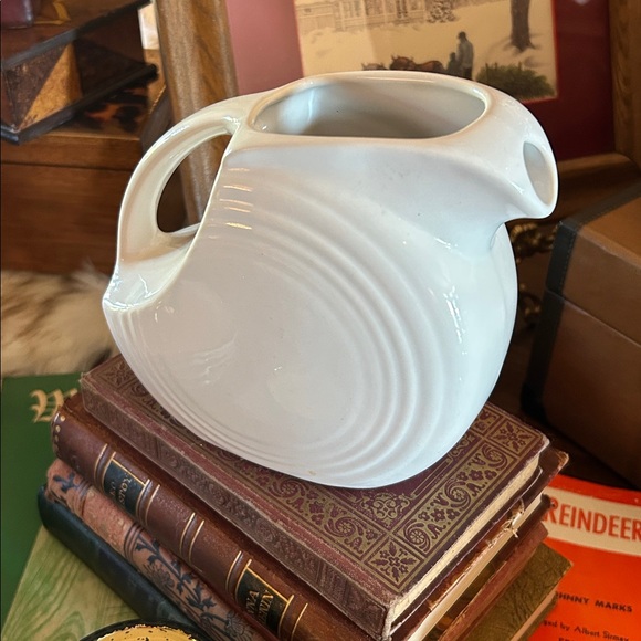 Fiesta Small White Disc Pitcher - Picture 2 of 7